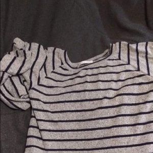 Striped 3/4 sleeve sweater